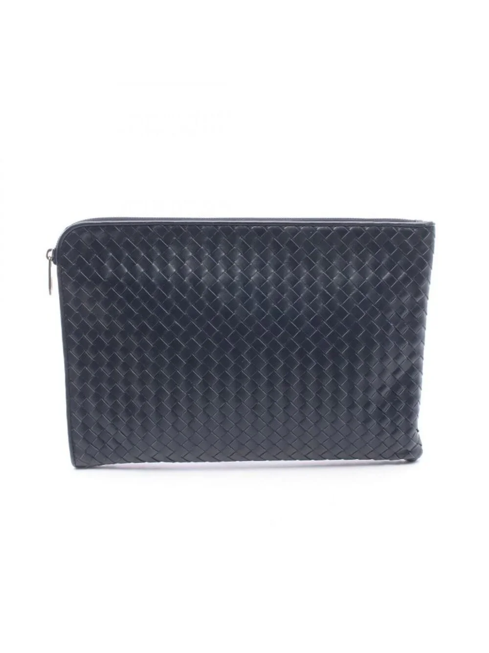 Bottega Veneta Clutch Intrecciato Navy Leather